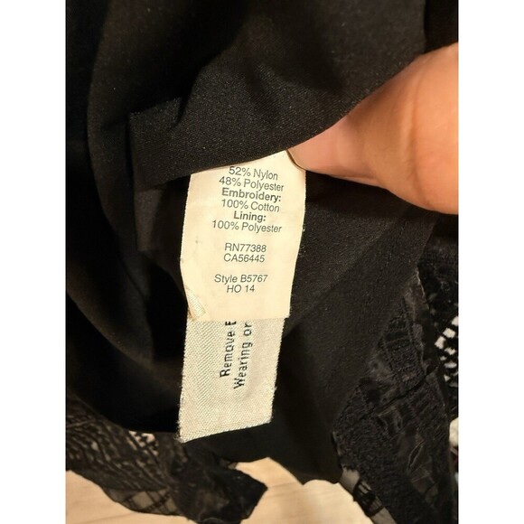 Madewell Size 6 Black Sleeveless Organza Dushkeer Embroidered Sheer Panel Dress - Picture 6 of 7